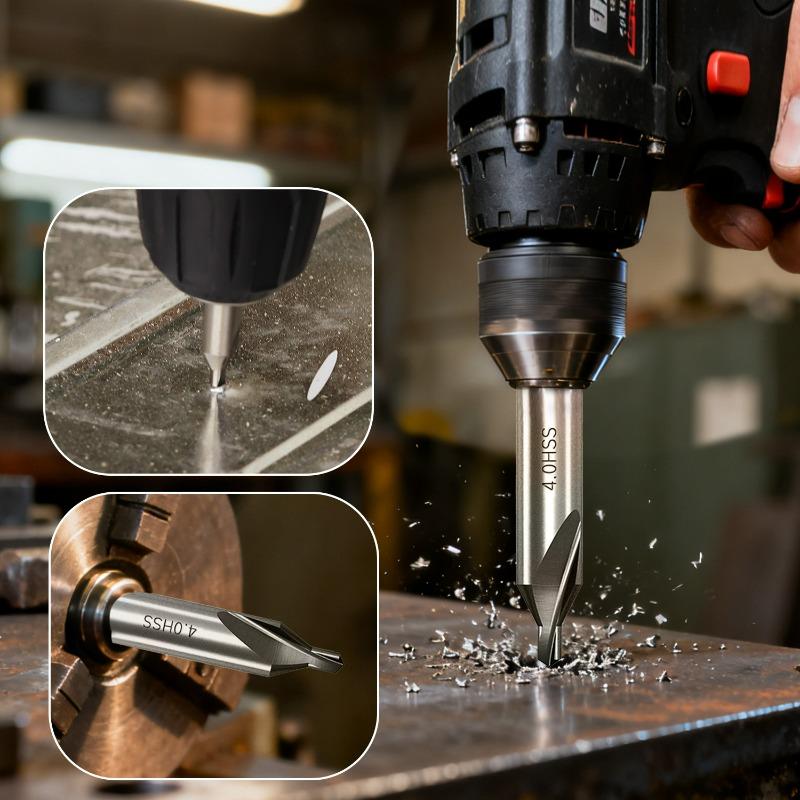 1/2/3/4/5mm High-speed Steel Center Drill Bit Set 60 Degree Combined Countersinks Angle Bits for Lathe Metalworking