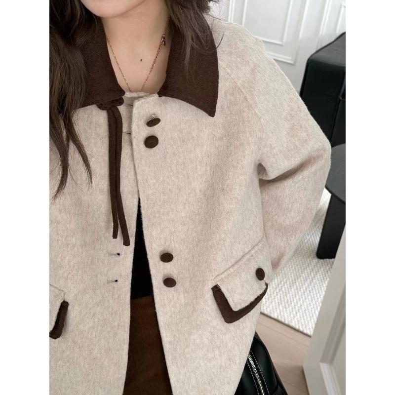Autumn and Winter New High-end Women's Short Double-sided High-count Wool Coat Temperament Commuting Woolen Coat
