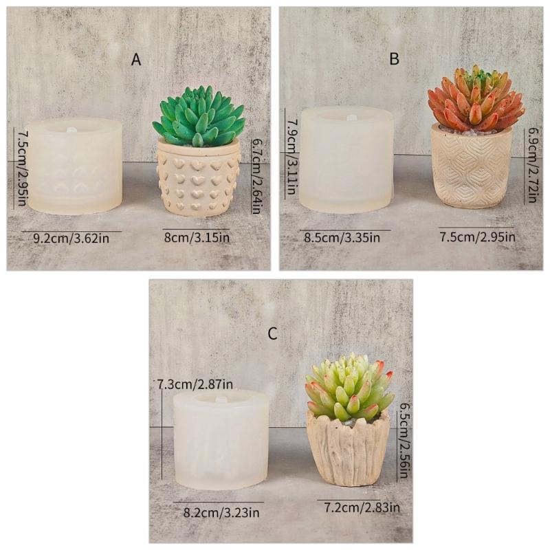 3D Relief Heart Vase Mold DIY Succulent Flower Pots Silicone Mold for DIY Crafts Unique Planter Candle Holder Gypsum