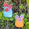 1Pcs Handmade Painted Iron Vases Wall Decorations Vase Arrangement Home Decor Ornaments Garden Decor Balcony Decors Villa Decors