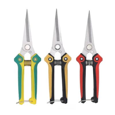 Straight Head Stainless Steel Sharp Slim Blade Labor-Saving Pruning Shears TPR Handle Household Garden Scissors Bonsai Plants