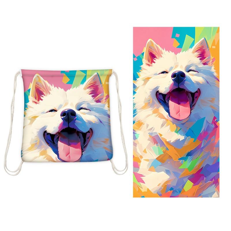 2-in-1 Foldable Beach Towel Backpack,Camping, Yoga and Travel, Absorbent Printed Bath Towel with Built-in Storage, Convertible Beach Mat Carry Bag,1pc