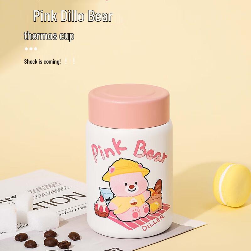 Dilebeier Pink Bear 316 Stainless Steel Thermos Cup