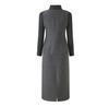 Women's Elegant Woolen Vest & Knit Base Layer with Back Slit Skirt Set