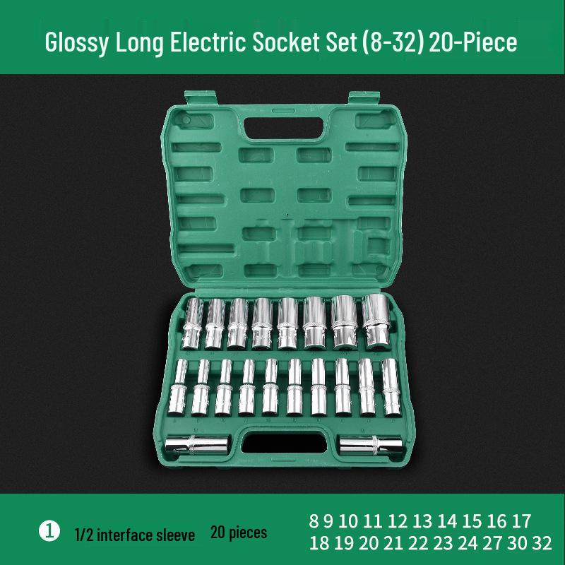 Comprehensive Electric Wrench Kit: Large, Medium, Small Socket Set with Air and Electric Wrench Tool Attachments