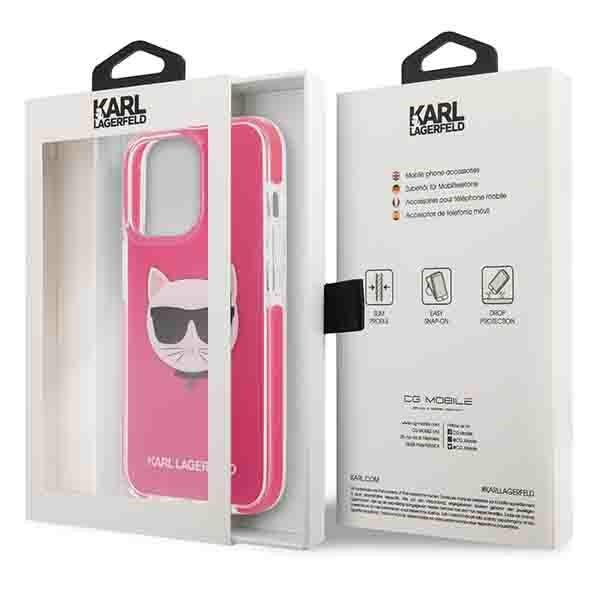 Etui Do iPhone 13 Pro Karl Lagerfeld Choupette Head Fuksja