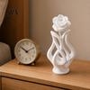Modern Floral Art Decor 3D Printed Rose Sculpture, Hollow Vase Figurine with Matte Finish, One-piece Minimalist Desk for Living Room Entryway