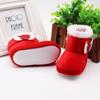 Baby Shoes, Newborn Baby Shoes, High-top Solid Color Snow Boots, Flanging Sleeves, Plus Velvet Thick Cotton Shoes