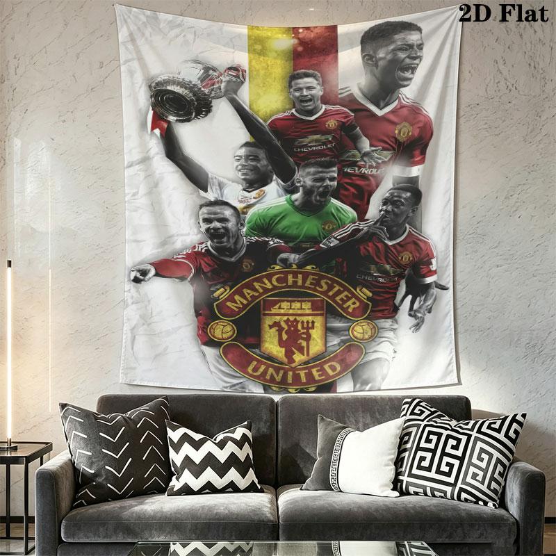 Retro MUFC CanvasWall Hanging Printed Fabric Blanket Decorative Tapestries for Bedroom Living Room Home Decor