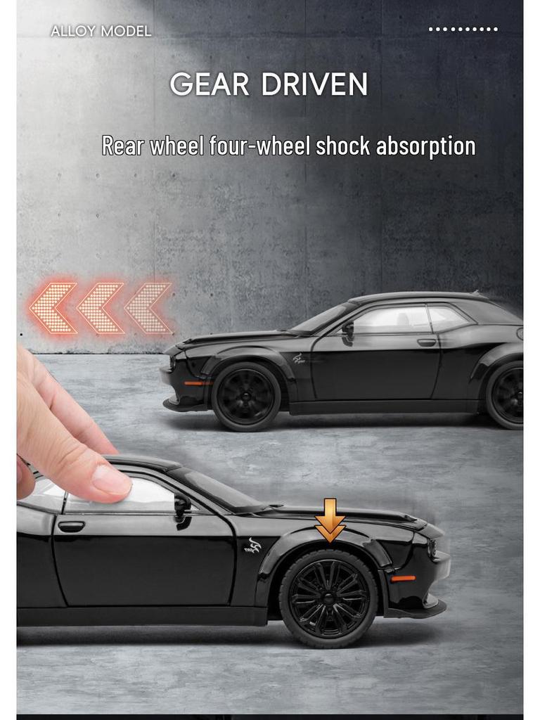 Jiaye 1:22 Dodge Hellcat Demon Eye Alloy Car Model with Sound, Light, and Pull-Back Four-Wheel Shock Absorbers