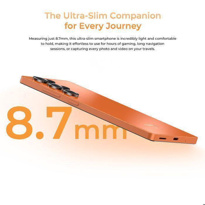 OUKITEL C66 Smartphone 24GO+512GO Écran 6,73" 120Hz 5000mAh Telephone Portable Android 16 64MP Telephone Double SIM/NFC/GPS Orange