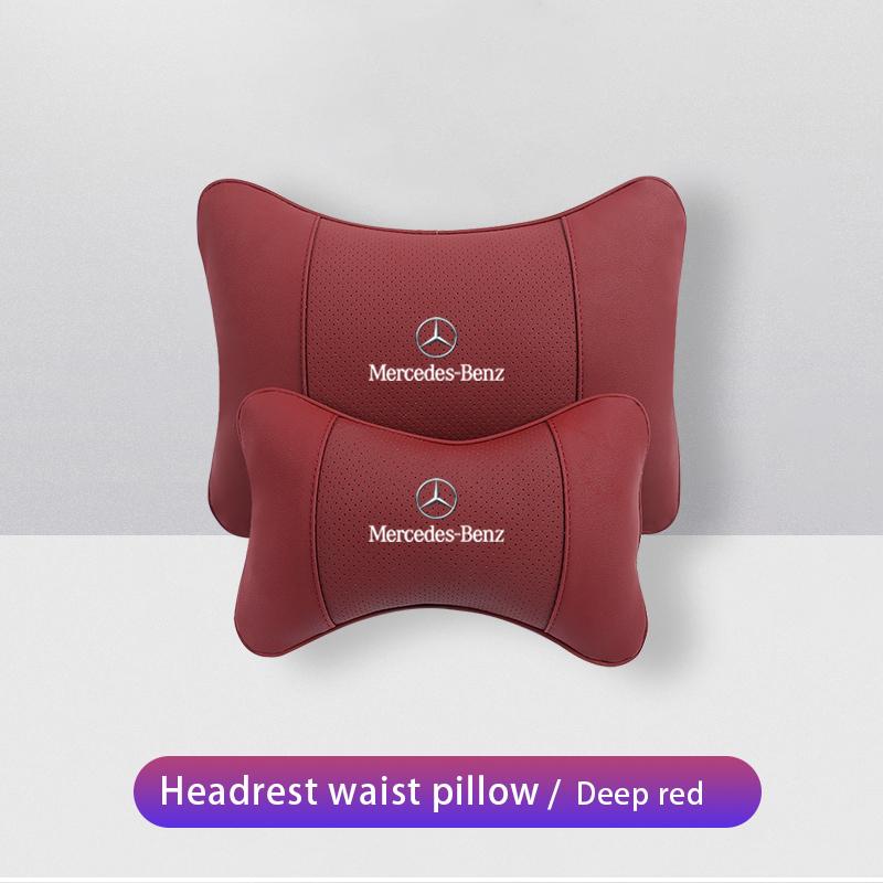 GLC GLB Car Seat Headrest Auto Logo Neck Pillow For Mercedes Benz AMG W206 W204 W205 W212 W213 W221 W222 W223 W251 W464 W240 W2