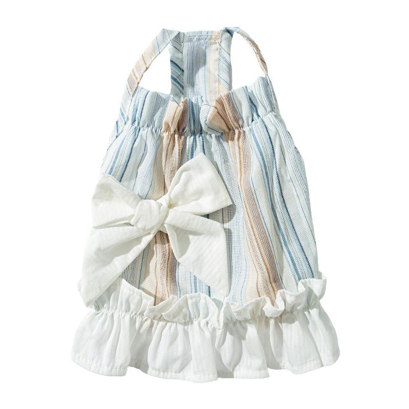 Spring and Summer Teddy Bigbear Bigfoot Pet Clothing Thin Breathable Striped Skirt Small Dog Cat Dog Clothing