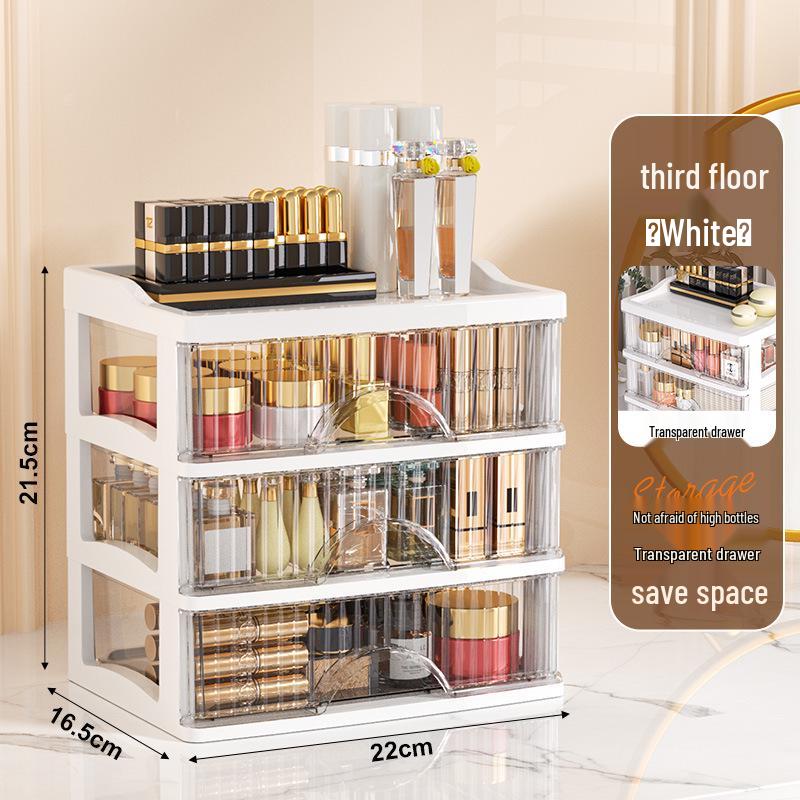 

Белый Роскошный Прозрачный Ящик Настольный Шкаф для Хранения Косметики и Организации Туалетного столика