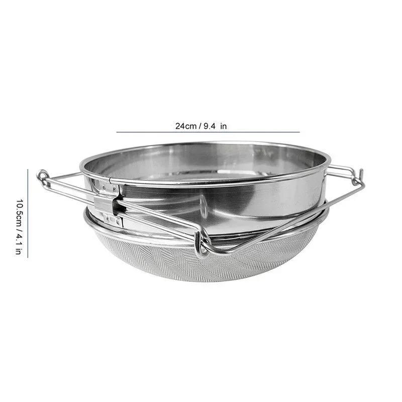 

Honey Container Apiary Equipment Beekeeping Honey Strainer Stainless Steel Double Sieve Beekeeping Equipment Filter Kit срібний
