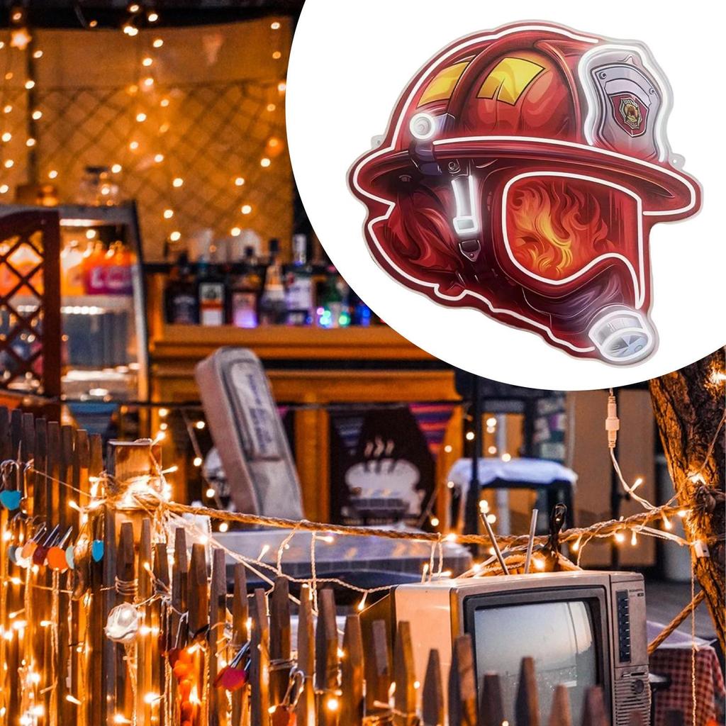 Creative Firefighter Helmet Light with USB for Playroom Decor