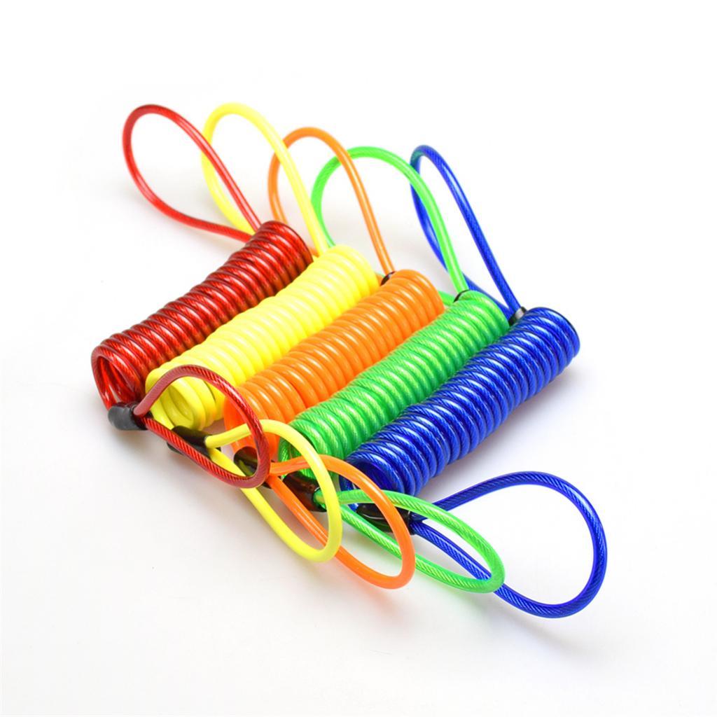 Spring Rope Wheel Vehicle Lock Reminder Cable Lanyard Coil Alarm Wire Security for Bicycle Motorbike