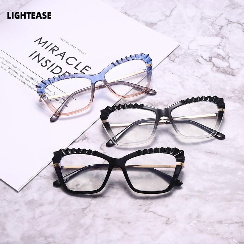 Nuevas gafas con montura corrugada para mujer, monturas de gafas