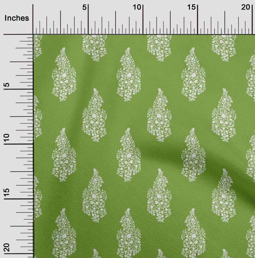 oneOone Georgette Viscose Green Fabric Block Sewing Fabric By The Yard Printed Diy Clothing Sewing Supplies 42 Inch