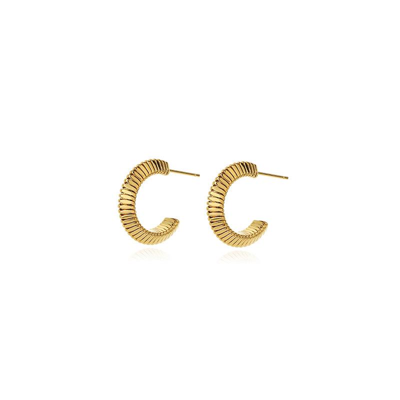 

Unique design earrings women s circle exquisite fashion temperament personalized style earrings in Korea niche simple accessories золотой
