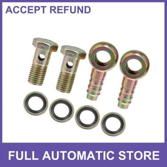 

TWO Banjo Bolt M12x1.5 12mm Hose Barb Brake Line Fitting Adapter Universal