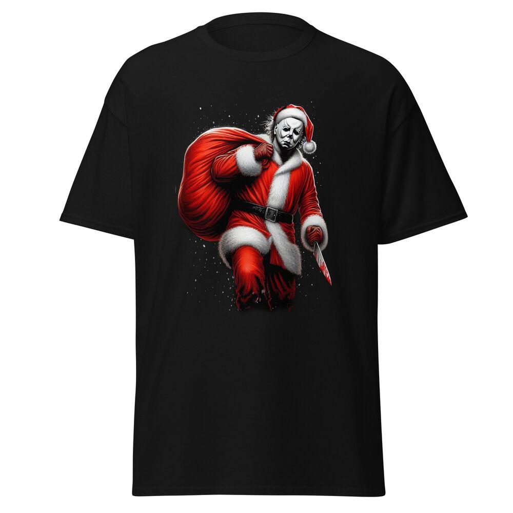 Michael Myers Santa T-Shirt - A Silent Night of Horror