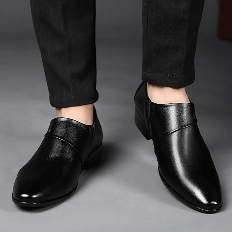 Men PU Leather Shoes Formal Dress Shoes for Male Plus Size Party Wedding Office Work Shoes Slip On Business Casual Oxfords