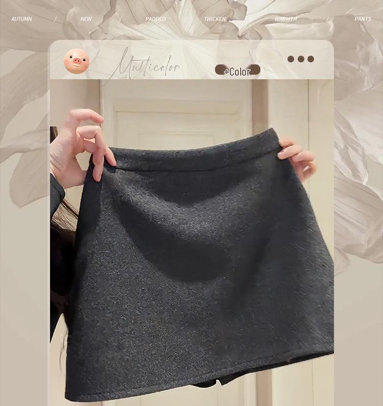 Women's Gray A-Line High Waist Wool Pencil Skirt - Autumn/Winter 2025