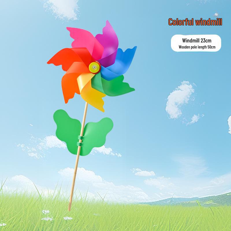 Large Transparent PVC Rotating Windmill - DIY Handmade for Children Outdoor Decoration