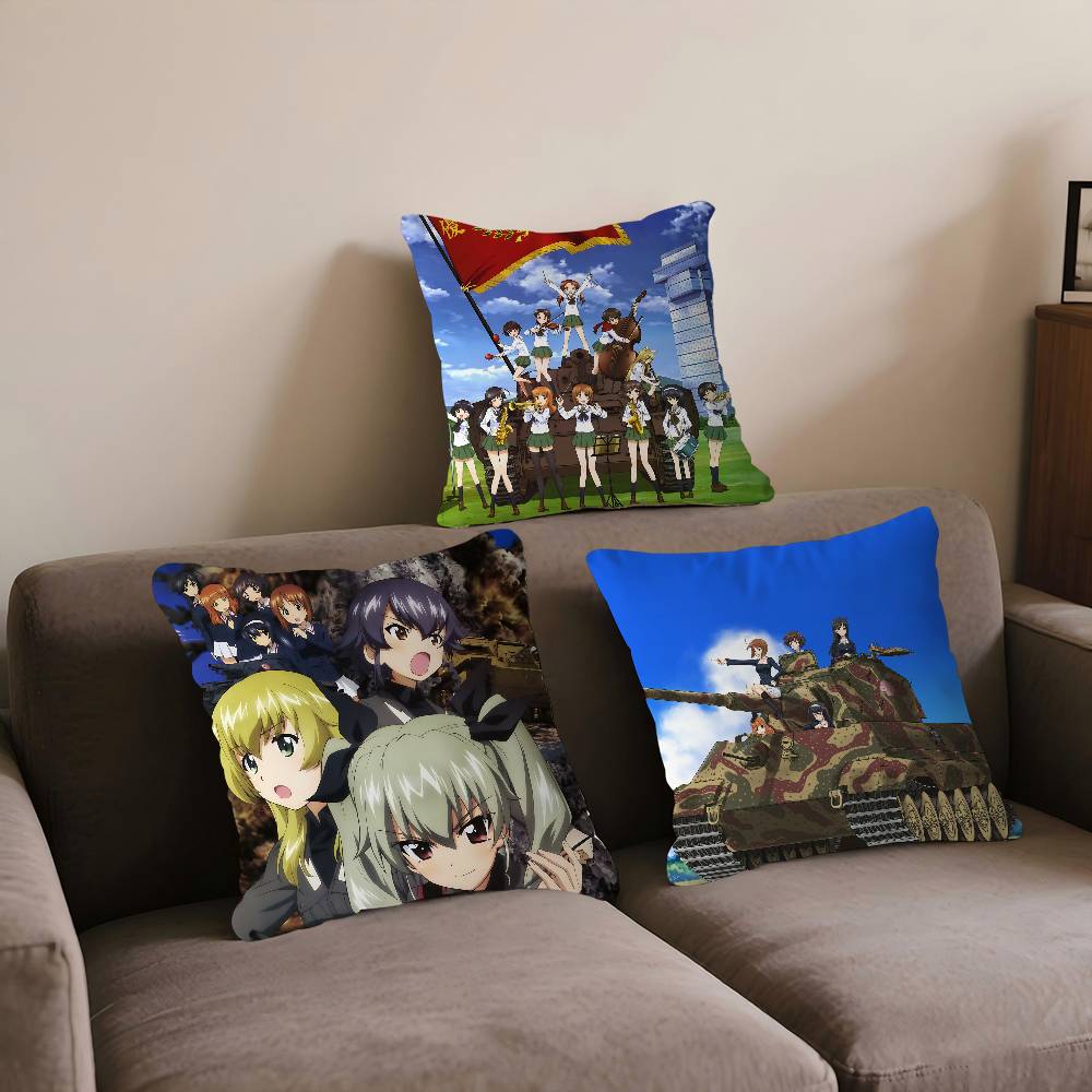 Anime G-GIRLS Und PANZER Cushion Cover Pillowcase Upholstery Sofa Throw Pillow Home Decor Pillowcas