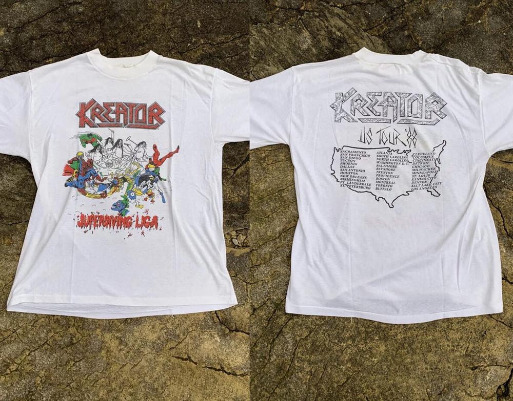 

Kreator Band Superdiving Liga Tour Double Sided Heavy Cotton TShirt Unisex T-Shirt M