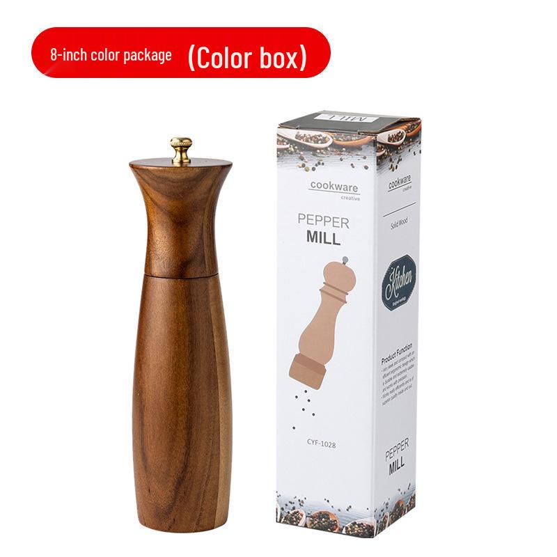 Acacia Wood Pepper and Sea Salt Grinder for Steaks and Western Cuisine
