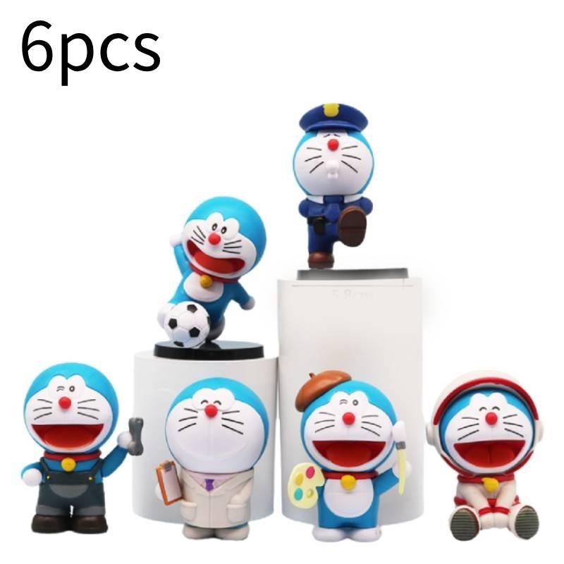 Adorable Doraemon Figurine Set Cute Cartoon Pvc Character Models Perfect For Car Decoration