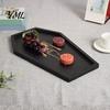 Unique Shape Dessert Plate Halloween Gothic Serving Tray with Engraved Skeleton, Wooden Charcuterie Board, Casket Skull Print Jewelry Display Storage
