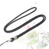 Fashionable Long Sweater Chain with Tibetan Silver Buckle Lanyard and Jade Pendant