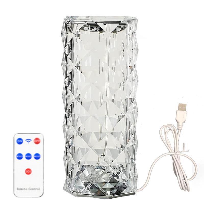 Luminária de mesa com diamante rgb, usb, sensor de toque, decoração acrílica, para quarto, bar, iluminação de cristal, presente, luz noturna led