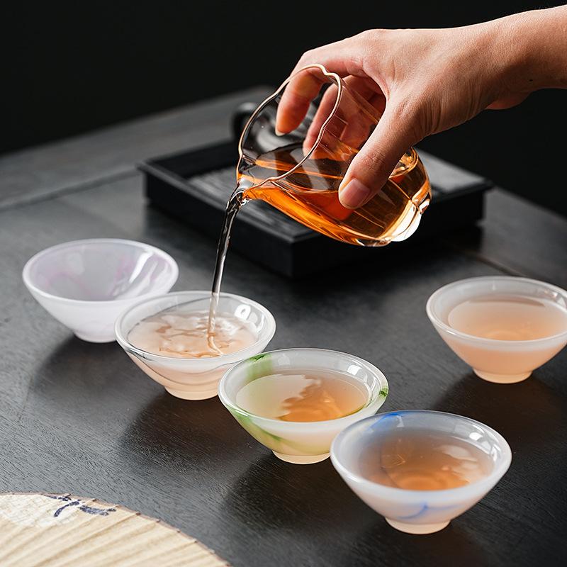 Chinese Glazed Hat Teacup Master Cup Home Office White Jade Tea Cup Jade Porcelain Kung Fu Tea Set