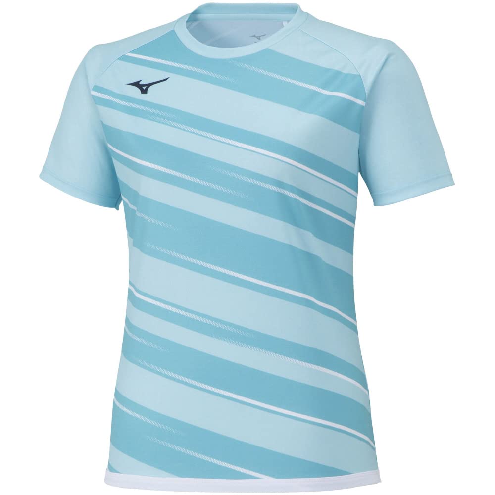 Mizuno Table Tennis Game Short JTTA Tanager Size 2XL Shirt, Sleeve, U-Neck, Moisture-Wicking, Quick-Drying, Certified, 82JAA214, Women's, Turquoise,