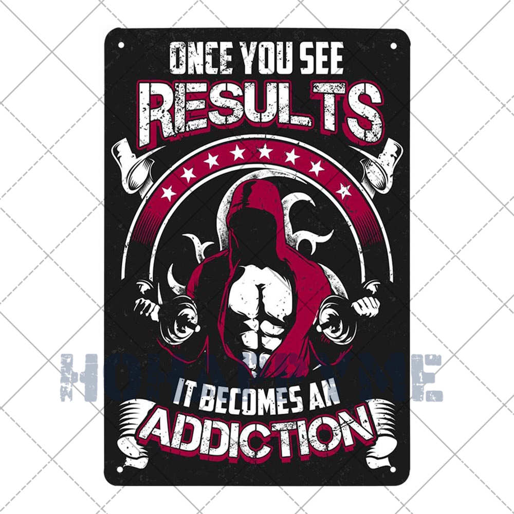 GYM Signs Tin Painting Metal Vintage Plaque Decoration Metal Wall Art Sportsman Retro Poster Iron Plate Home Decor 20x30cm