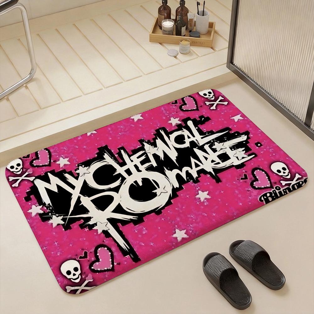Rock Band My Chemical Romance Floor Mat Eco Flannel Doormat Non Slip Odorless Indoor Floor Rug Soft Short Plush Home Mat