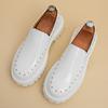 Luxury Designer New Men's White Rock Punk Rivet Dress Height Increasing Performance Shoes Wedding Prom Homecoming Party Loafers
