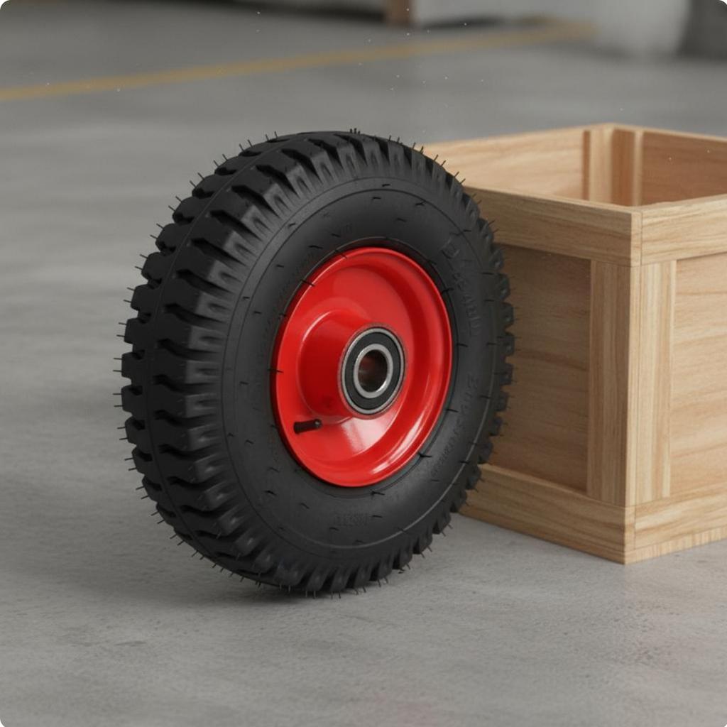 Utility Cart Replacement Wheel Wear Resistant Air-Filled Tire Hardware Accessory Shock Absorbing