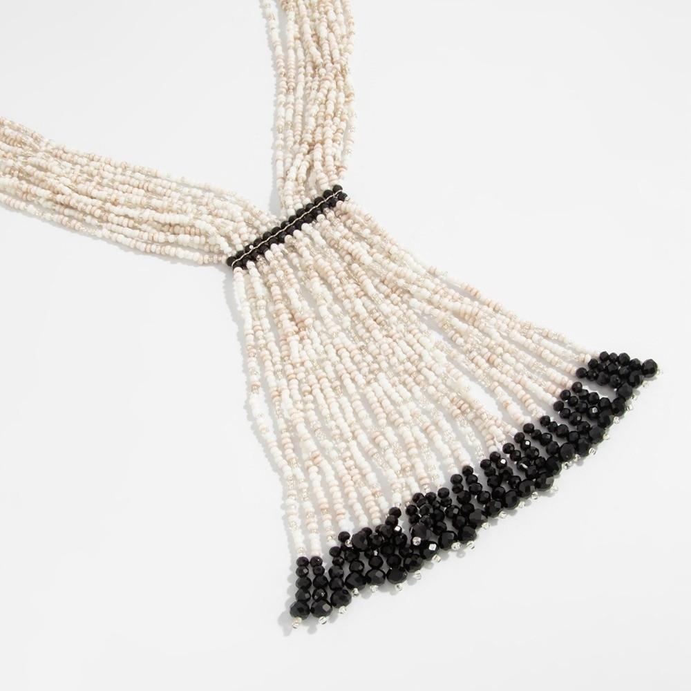 Long Beaded Necklace Bohemian Multi-layer Rice Bead Multilayer Necklace Fashion Necklace