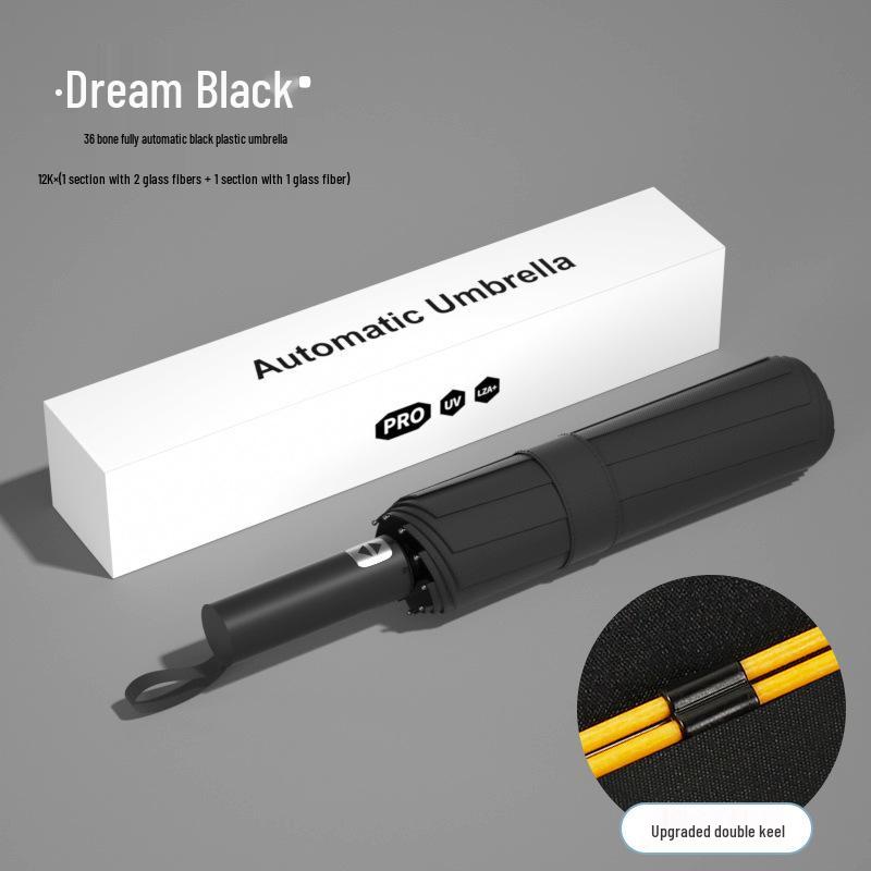 Reinforced Windproof Black Glue Sunscreen Umbrella for Students, Men & Women