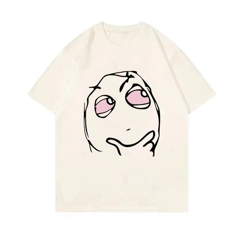 Rage Guy Troll Face Funny Meme Graphic Tshirt Unisex Pensive Red Eyes Reaction Unisexga Tee Y2k Casual Fashion Tops