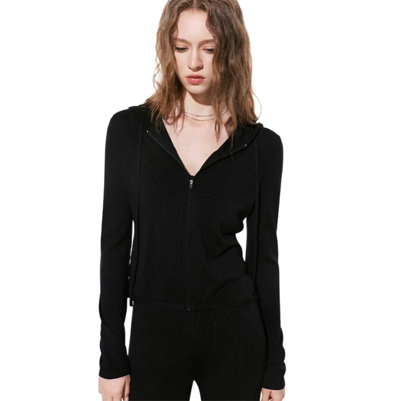Jinyujie Women s Slim Fit Hooded Knit Cardigan M