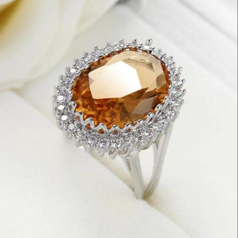

Ring Fashion Light Luxury Jewelry Copper Inlaid Zircon Jewelry Women S Ring [ no. 10