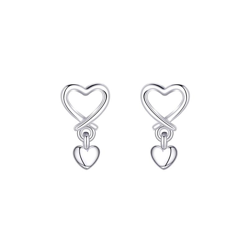 Simple Hollow Heart Earrings for Women, Temperament Commute Ear Accessories, Minimalist Openwork Heart Stud Earrings
