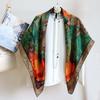 Double-sided heterochrome fragrant cloud yarn large square scarf elegant red cloud yarn Chinese style silk scarf shawl scarf high-end gift