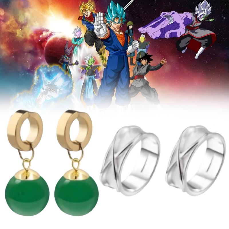 Collezione di Gioielli di Dragon Ball Super Goku Black Con Orecchini e Anello Per Appassionati di Anime